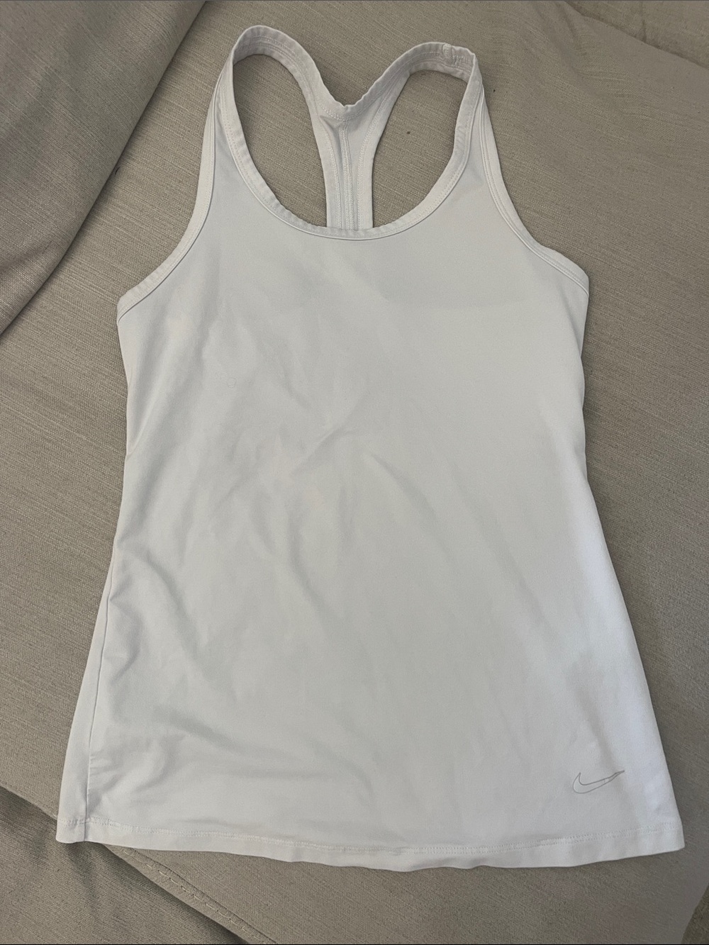 Nike White Racerback Performance Tank